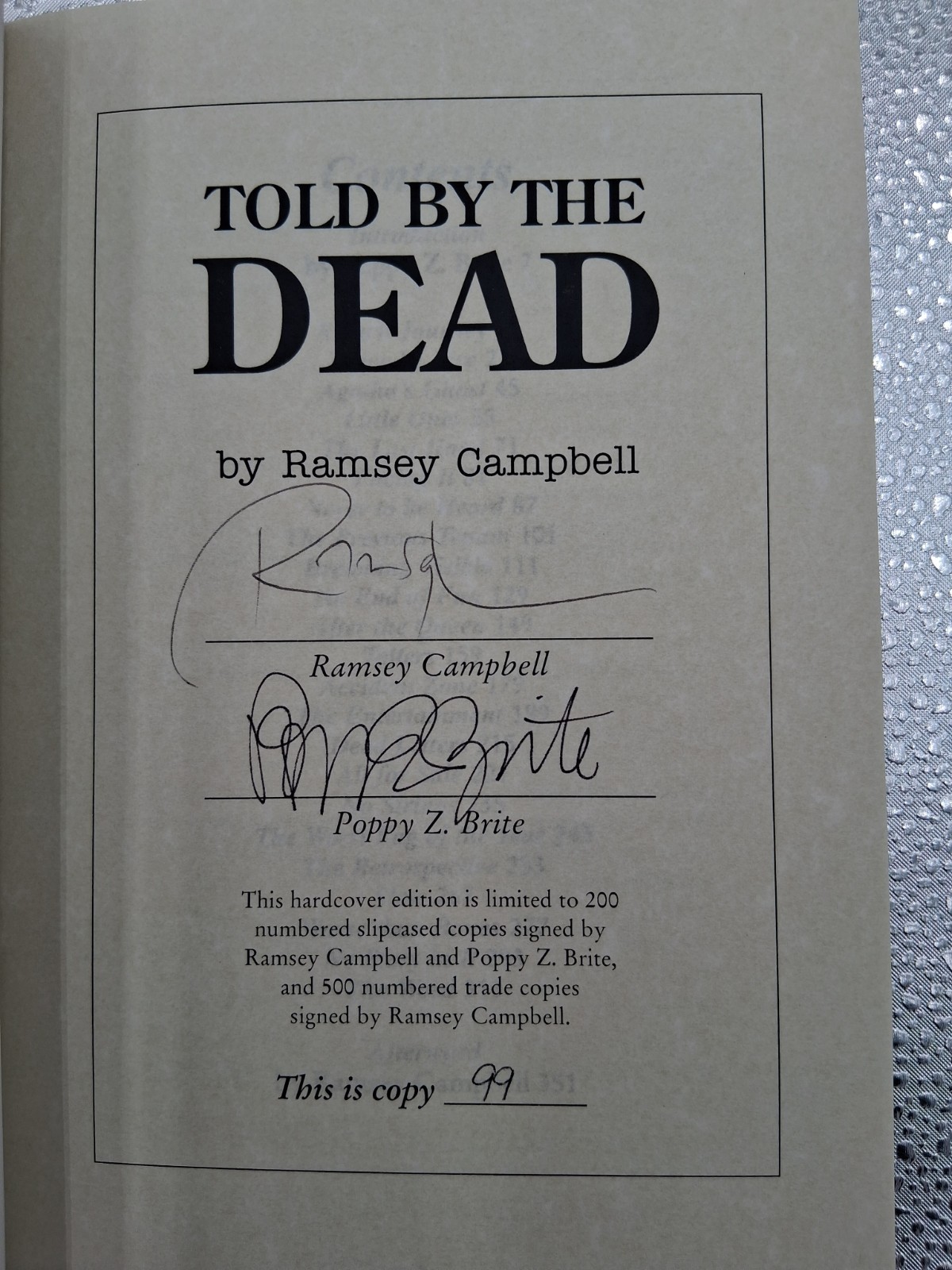 Told By The Dead by Ramsey Campbell PS Publishing signed slipcased Hardcover