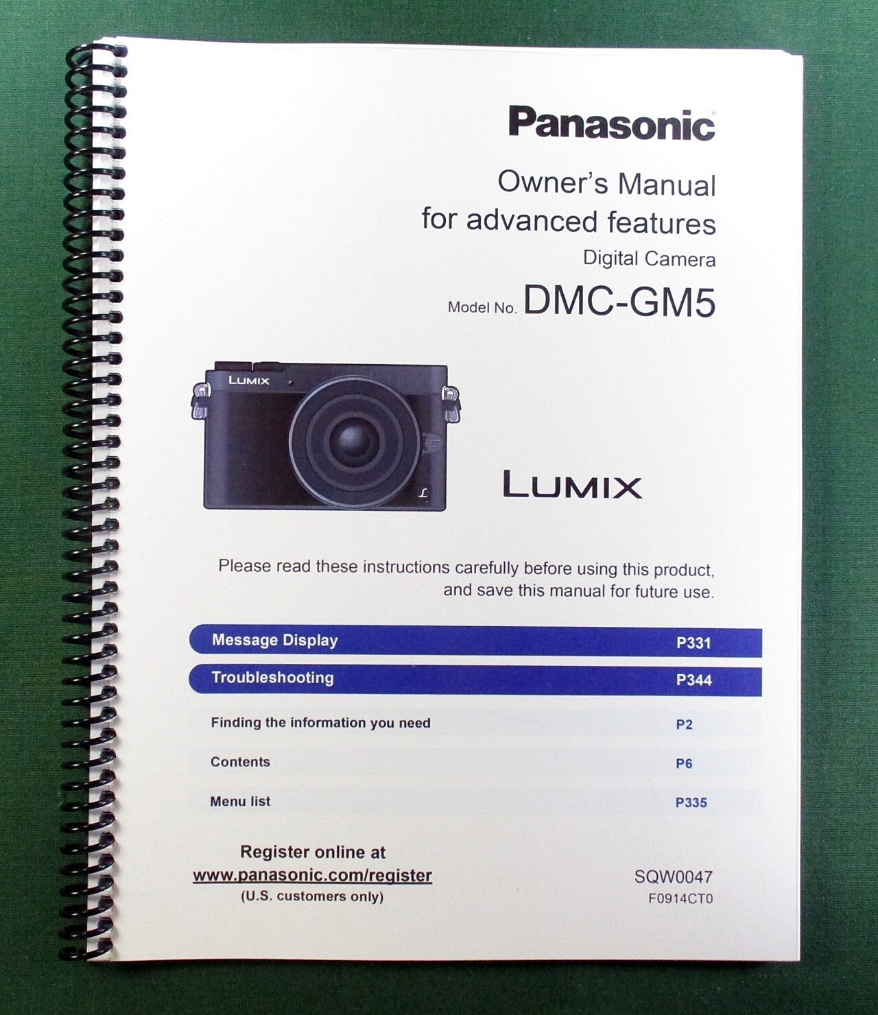 Panasonic Lumix DMC-GM5 Advanced Instruction Manual: 367 Pages & Clear Covers!