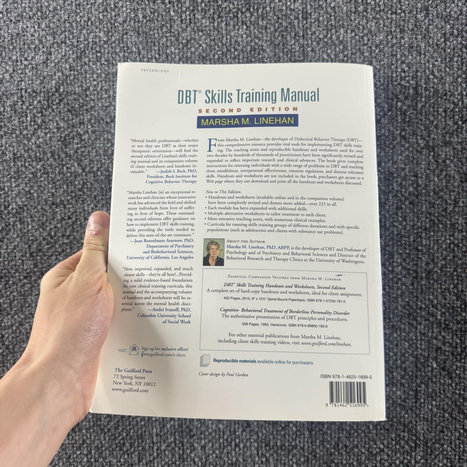 DBT Skills Training Manual Second Edition Marsha Linehan PB Guilford Press Blue