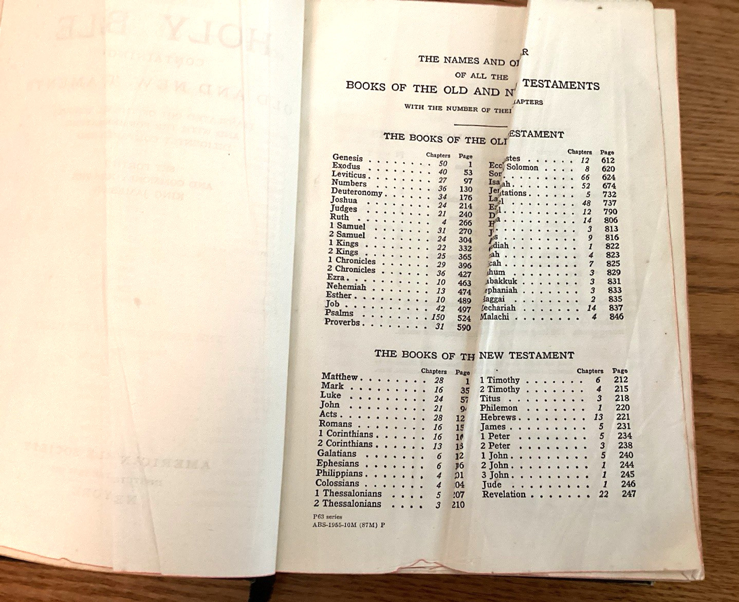 Holy Bible 1955 King James Version American Bible Society Vintage Book