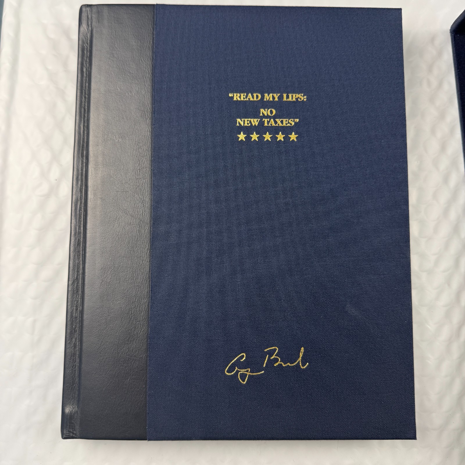 George Bush Gerald Ford Signed Read My Lips No New Taxes Pres Copy Slipcase 1999