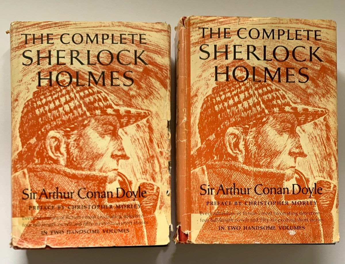 COMPLETE SHERLOCK HOLMES In 2 Handsome Volumes Sir Arthur Conan Doyle HC DJ 1930