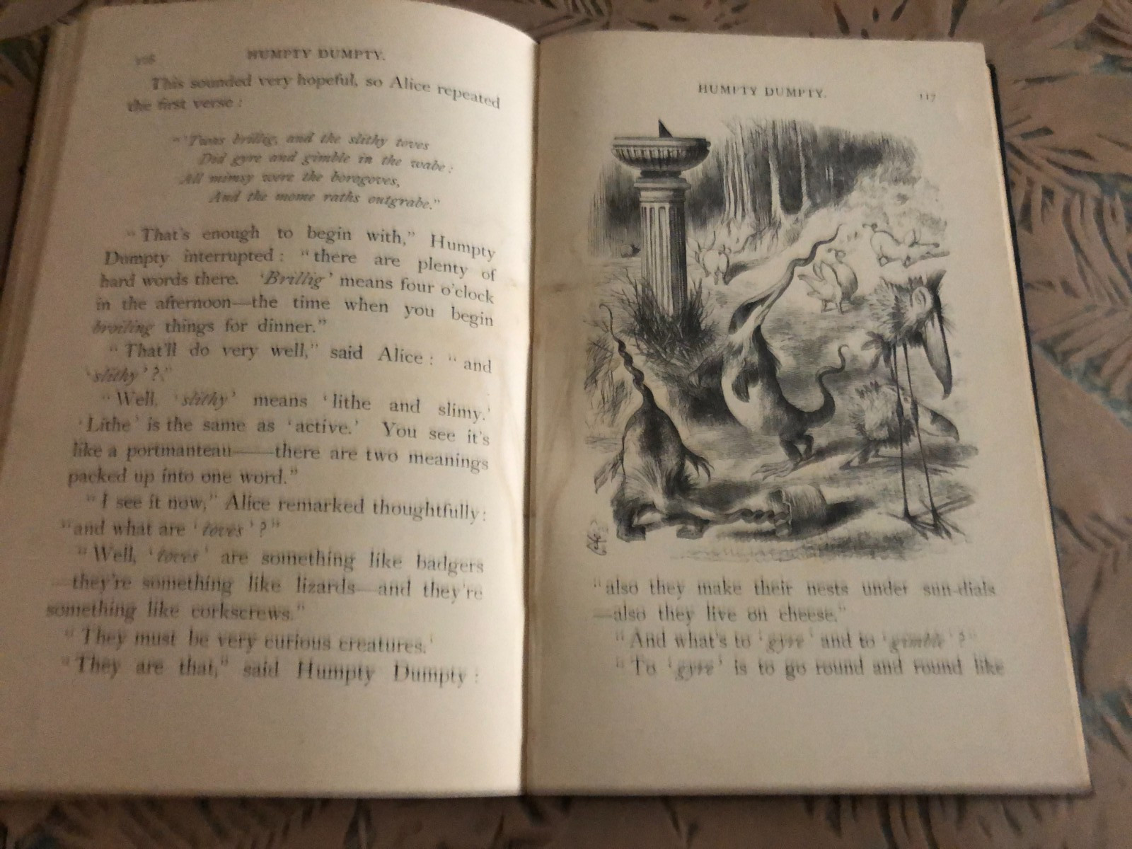 Vintage Through the Looking Glass Lewis Carroll – MacMillan – Leather Bound