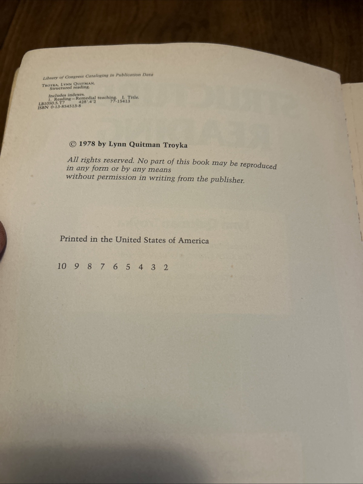 Structured Reading Troyka PB 1978