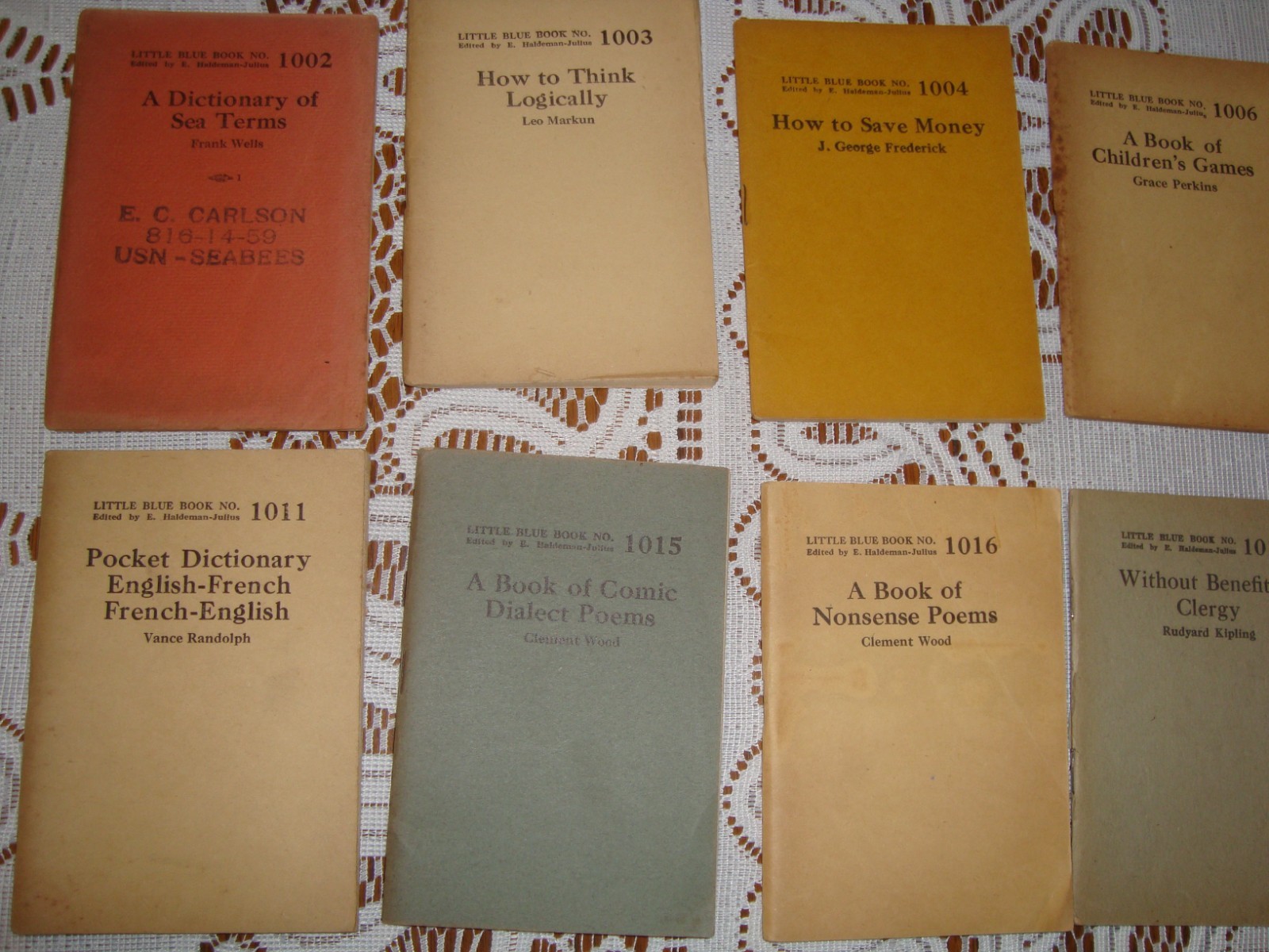 22 Little Blue Books, # range 1002 to 1097, VG condition