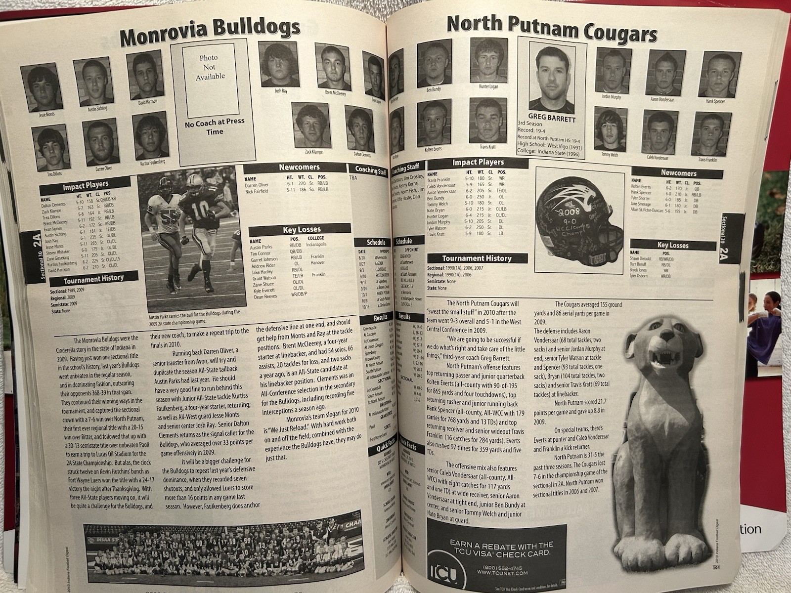 2010 Indiana Football Digest 428 Pages Of Info On High School & College Teams