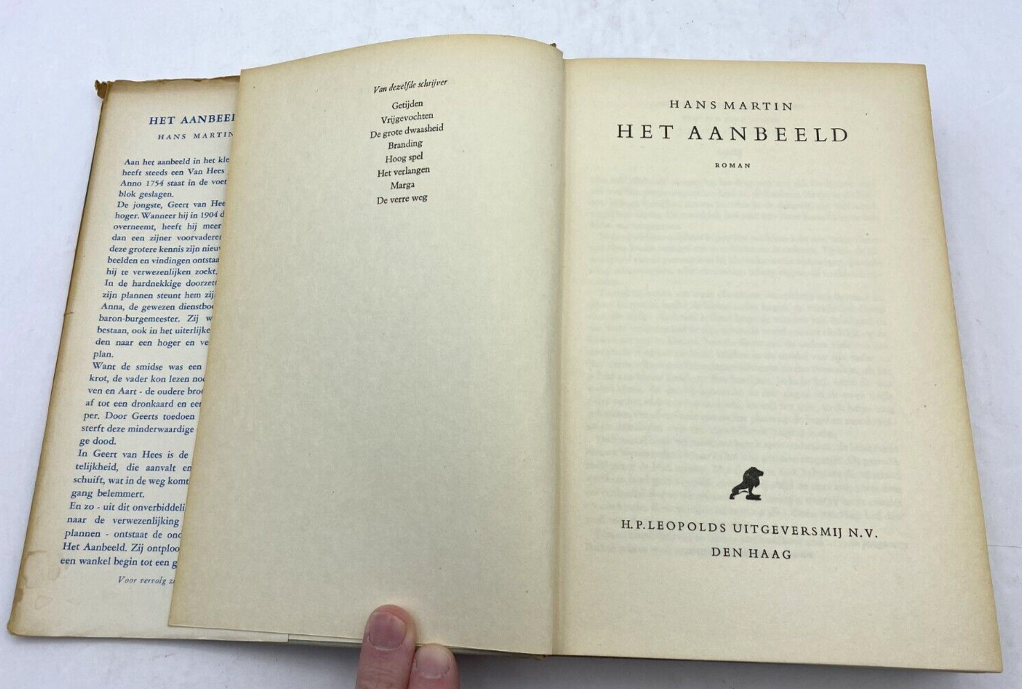 Hans Martin Het AANBEELD 1956 Hardcover Rare Dutch Book Vintage Collectible