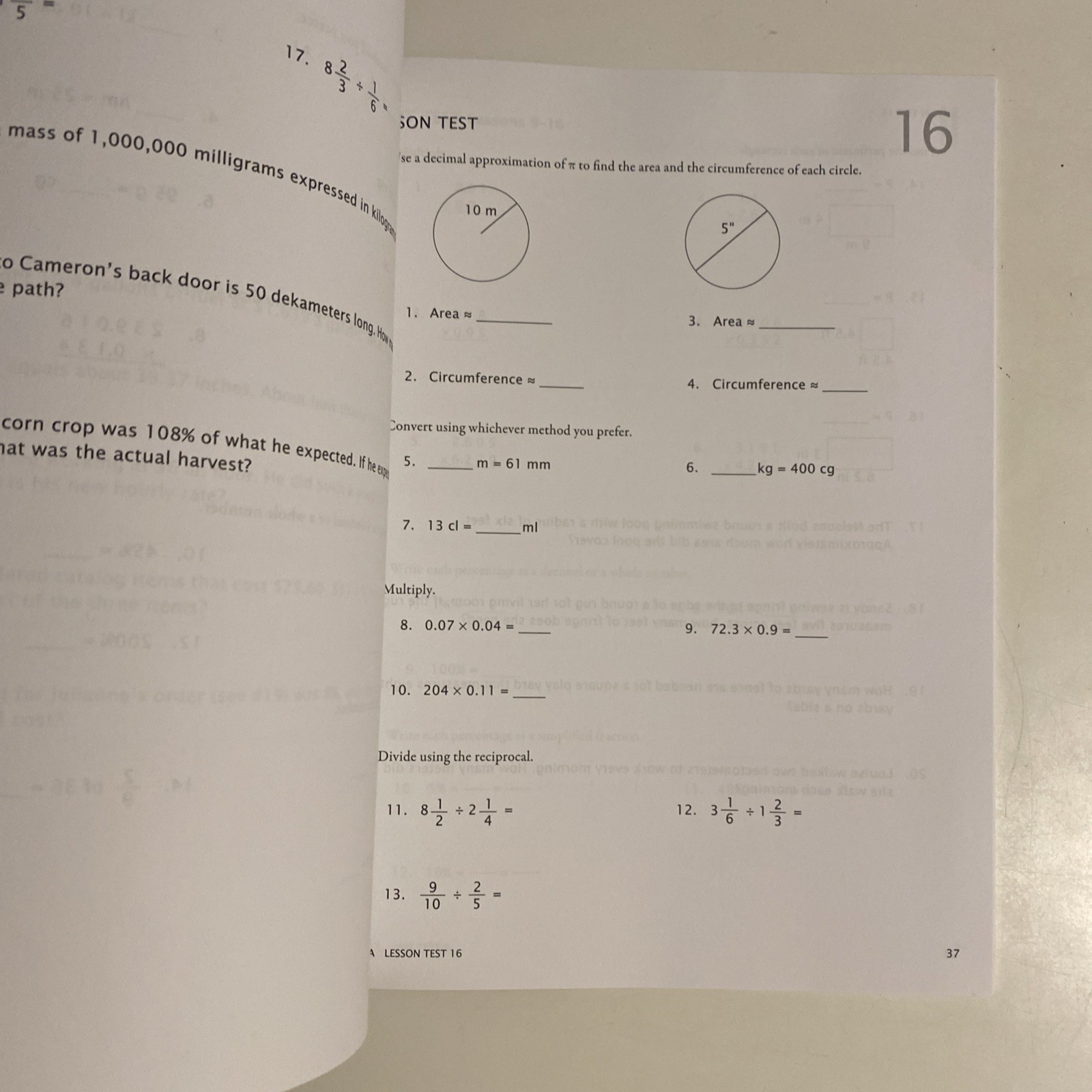 Math-U-See Zeta Decimals and Percents-Tests and Student Workbook