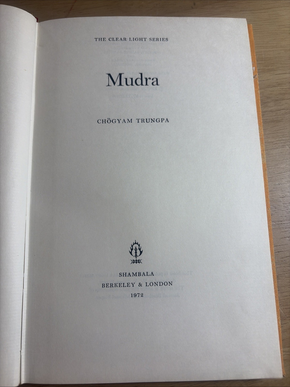 1972 Mudra Chogyam Trungpa 1st Edition 1st Printing Shambhala HC VG