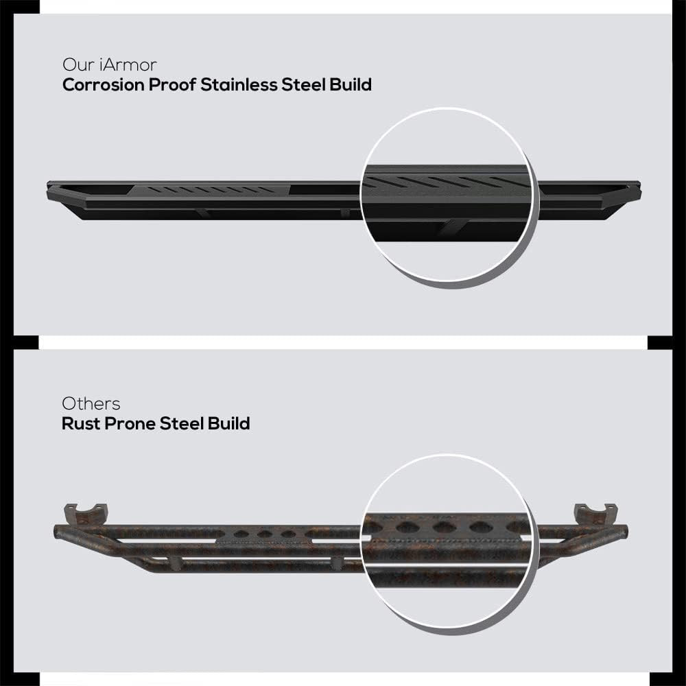 6.5In Side Armor Stainless Steel Running Boards Compatible with Jeep Gladiator 2