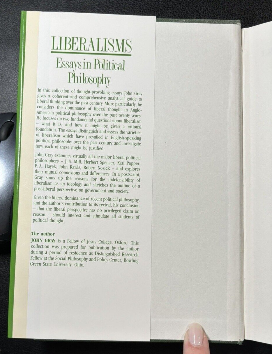 Liberalisms: Essays in Political Philosophy, Gray, John