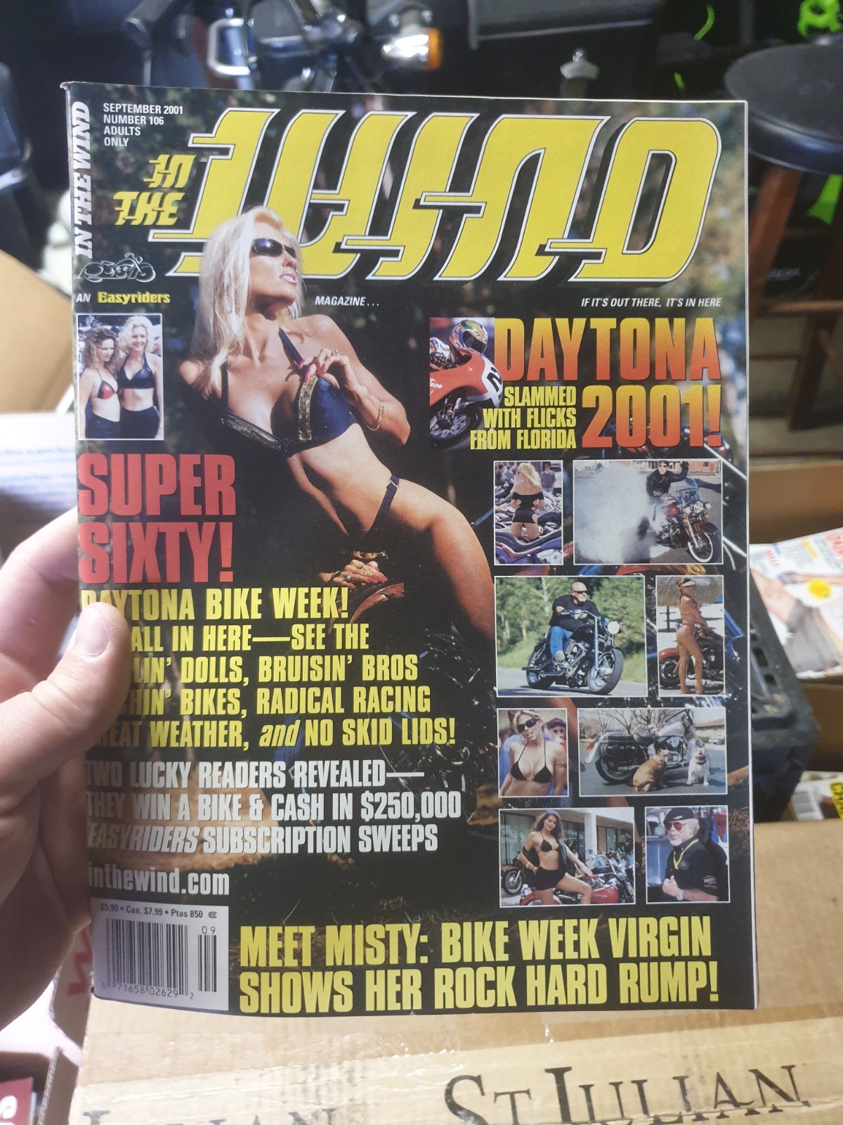 Lot 14: Vintage Biker In The Wind Custom Chopper Easyriders Magazines +Calendars