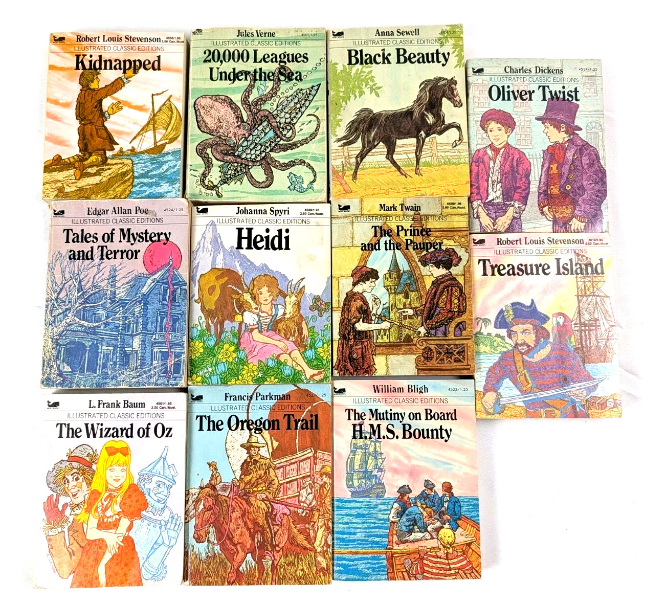 1970’s Illustrated Classic Lot 11 Mini PB Oliver Twist, Oz, Heidi Childrens