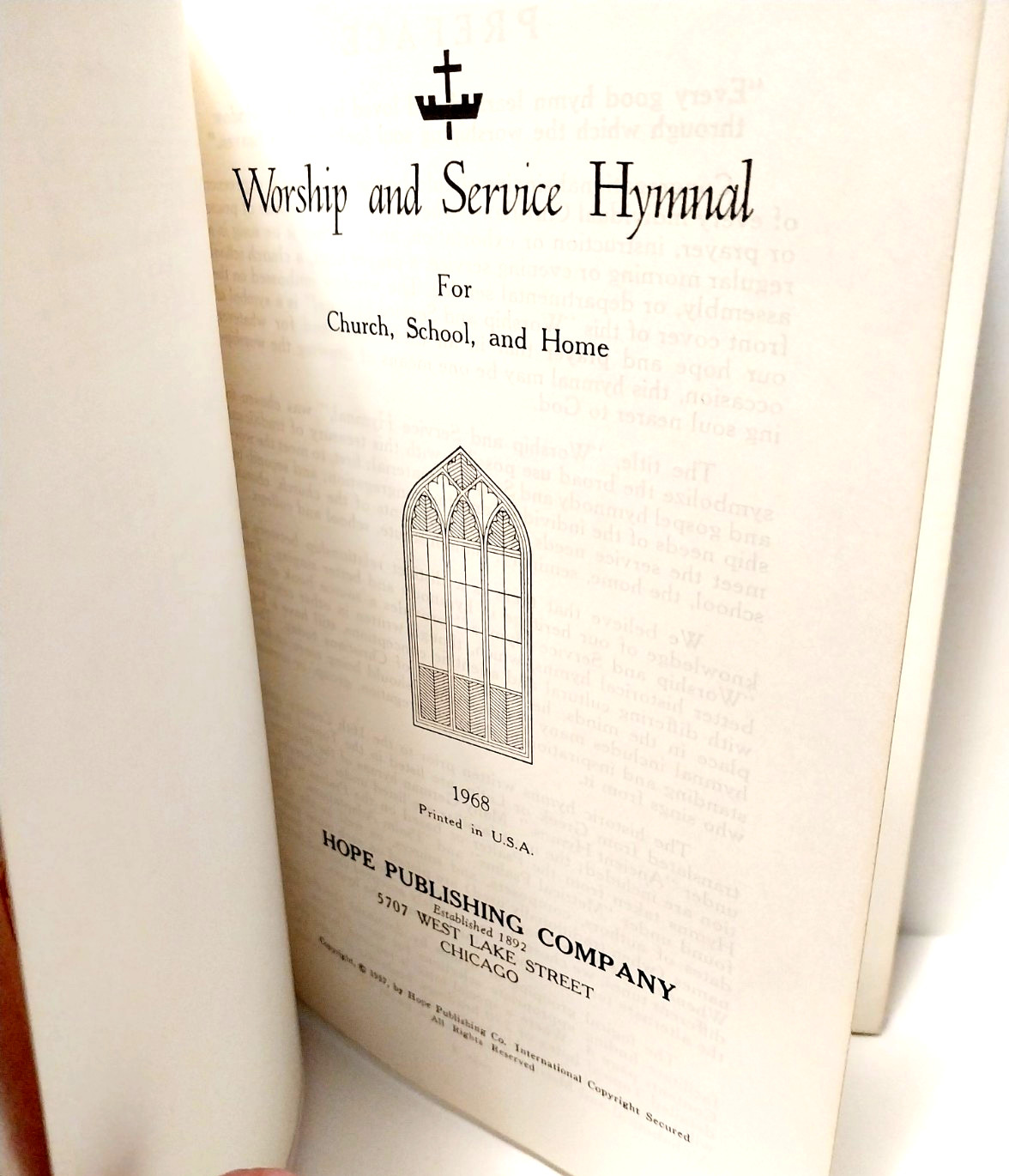 WORSHIP & SERVICE Hymnal 1968 ~ HOPE PUBLISHING CO. 512 PAGES SCRIPT. READINGS