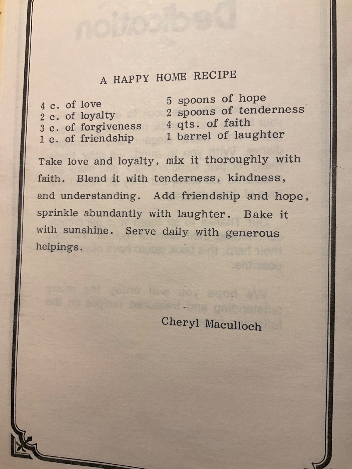 RECIPES. United Services Agency COOKBOOK. Tunkhannock, PA. Pages 138.