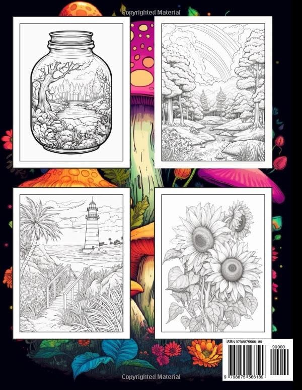 Stress Relief Coloring Book for Adults: Large Print Adult Colouring Book with Re