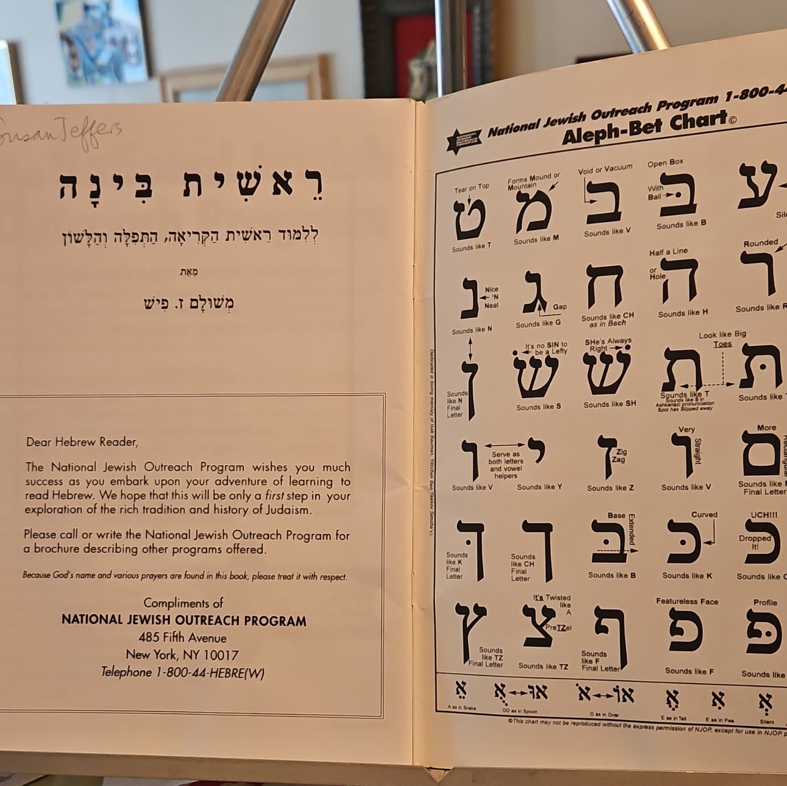 The Hebrew Reading Crash Course Hebrew/English A1 Beginner Book w/ Aleph-Bet