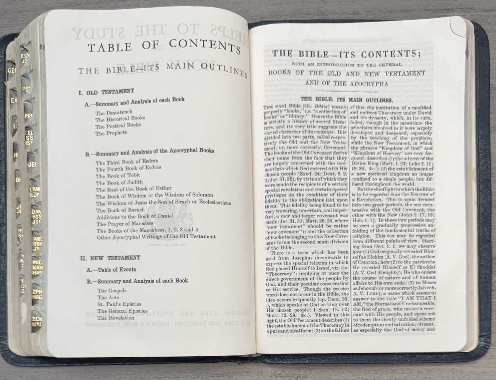 RARE 1963 Compact Harper BLUE MOROCCO Leather KJV Bible Eyre Spottiswoode 2400X