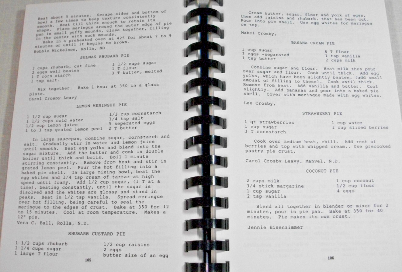 ROLLA ND CENTENNIAL COOKBOOK 1988 NORTH DAKOTA