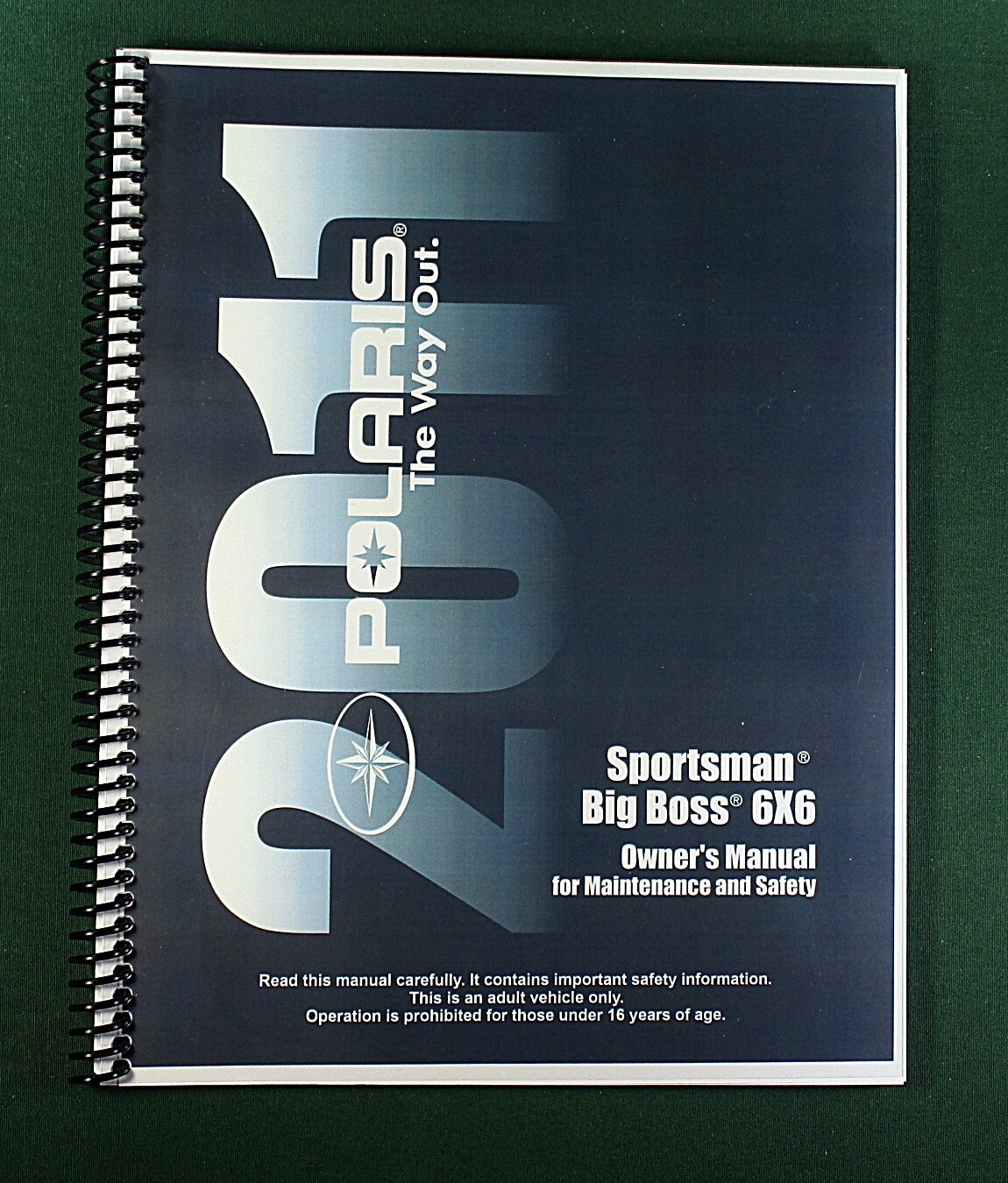 2011 Polaris Sportsman Big Boss 6X6 Owner’s Manual: 143 Pages & Clear Covers