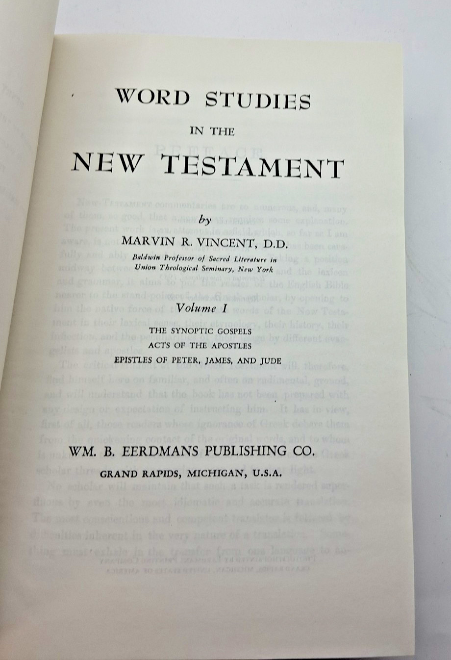 Marvin R Vincent World Studies in the New Testament 1946 1 2 3 4 I II III IV HC