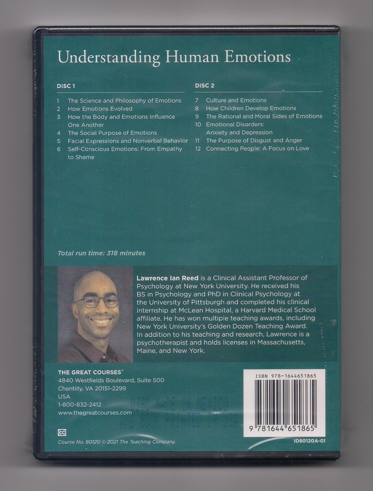 UNDERSTANDING HUMAN EMOTIONS 2-DVD set + Book SEALED Great courses