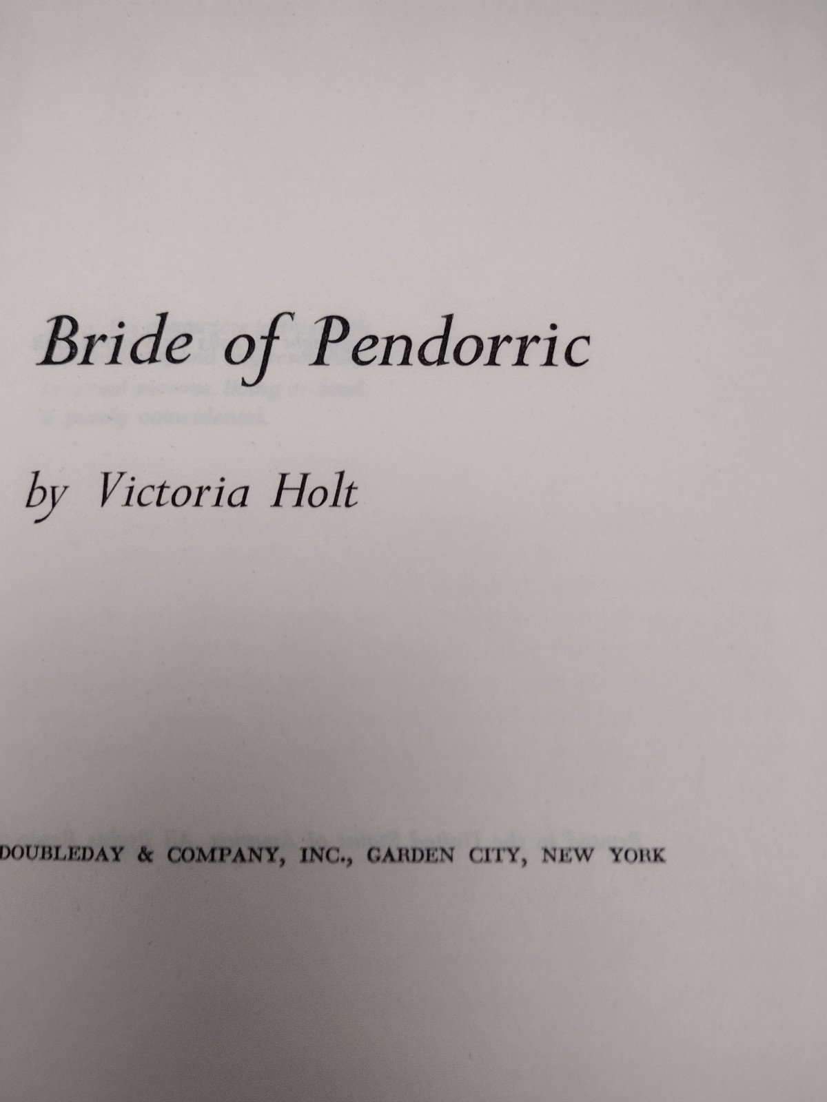 Vintage 1963 Bride of Pendorric by Victoria Holt FIRST EDITION Hardcover & DJ
