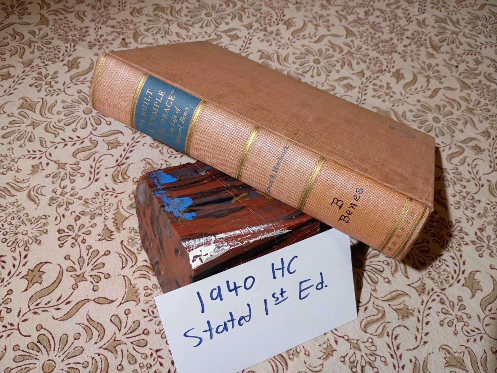 RARE 1940 HC stated 1st Ed – I Built A Temple For Peace by Edward B. Hitchcock