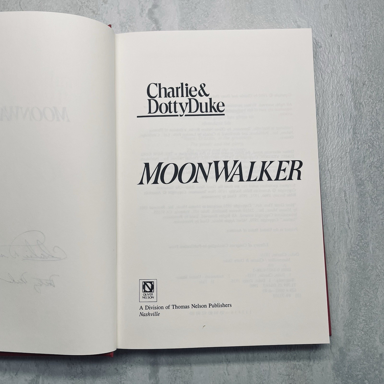 Moonwalker Signed BOTH Charlie & Dotty Duke – Astronaut Apollo 16 Moon Walker HC