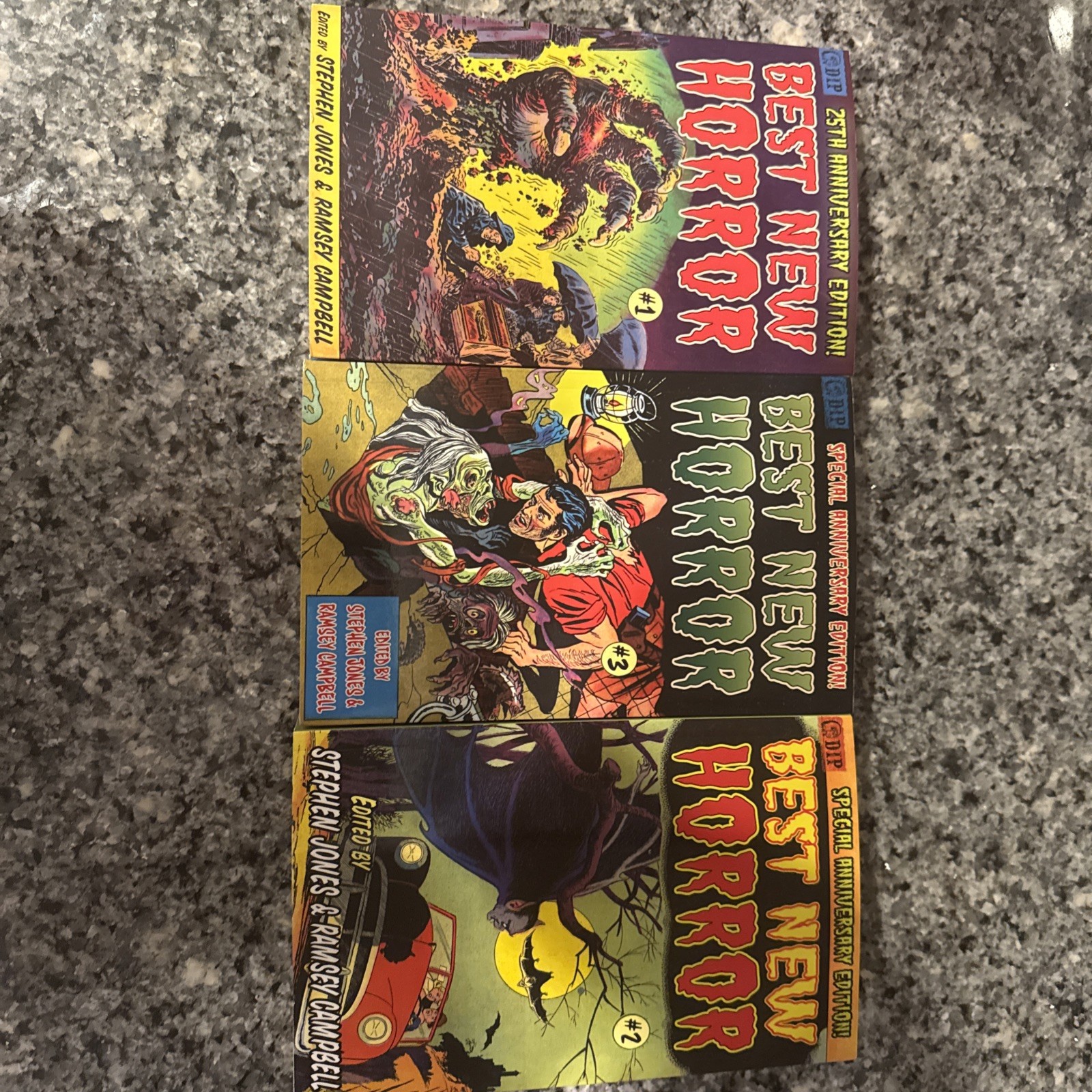Best New Horror Vol 1–3 Lot – Ramsey Campbell Signed – Horror Anthology UK PB