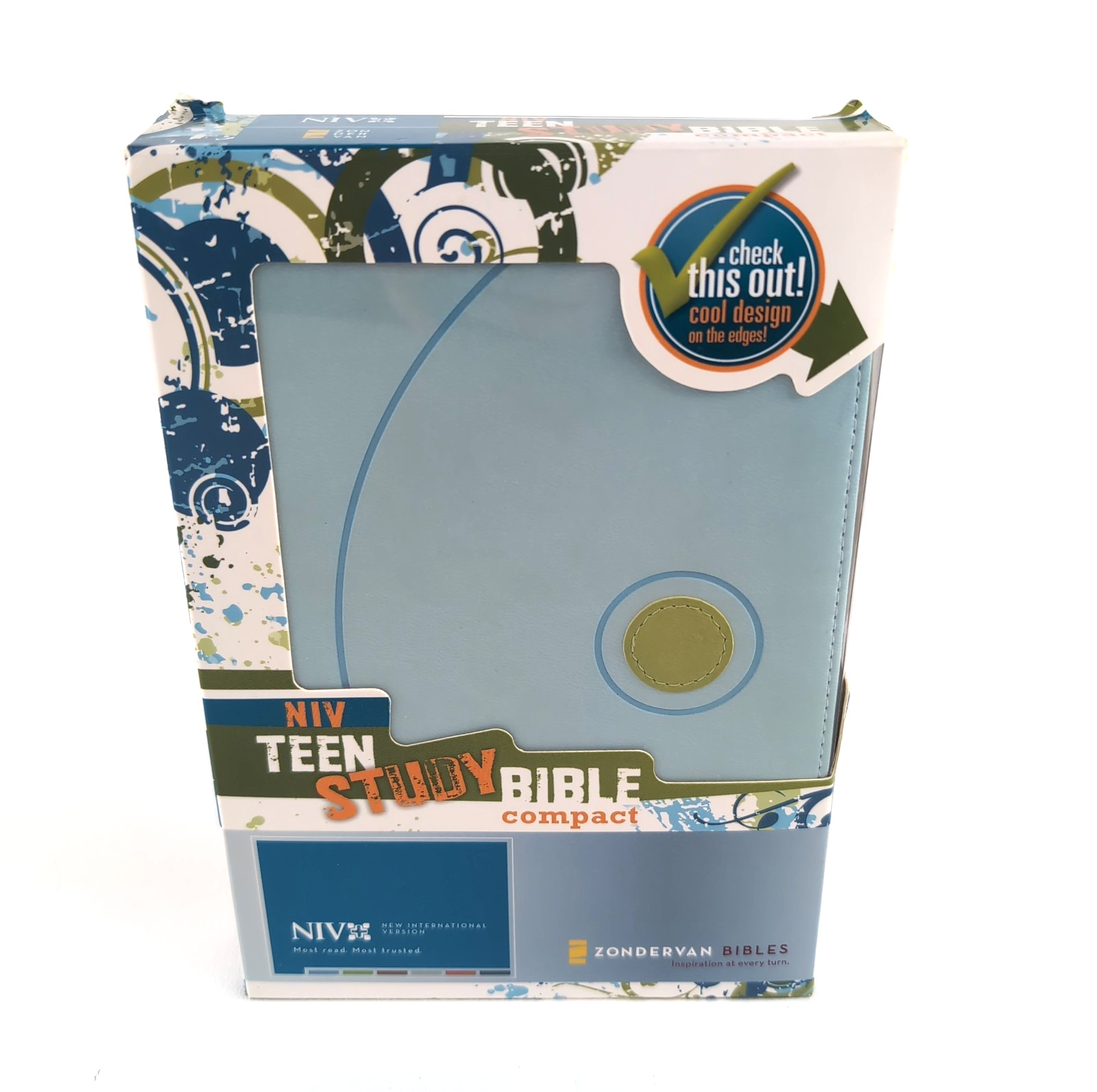 NEW! NIV Teen Study Bible COMPACT Version Italian Duo Leathersoft Blue Kiwi Pink