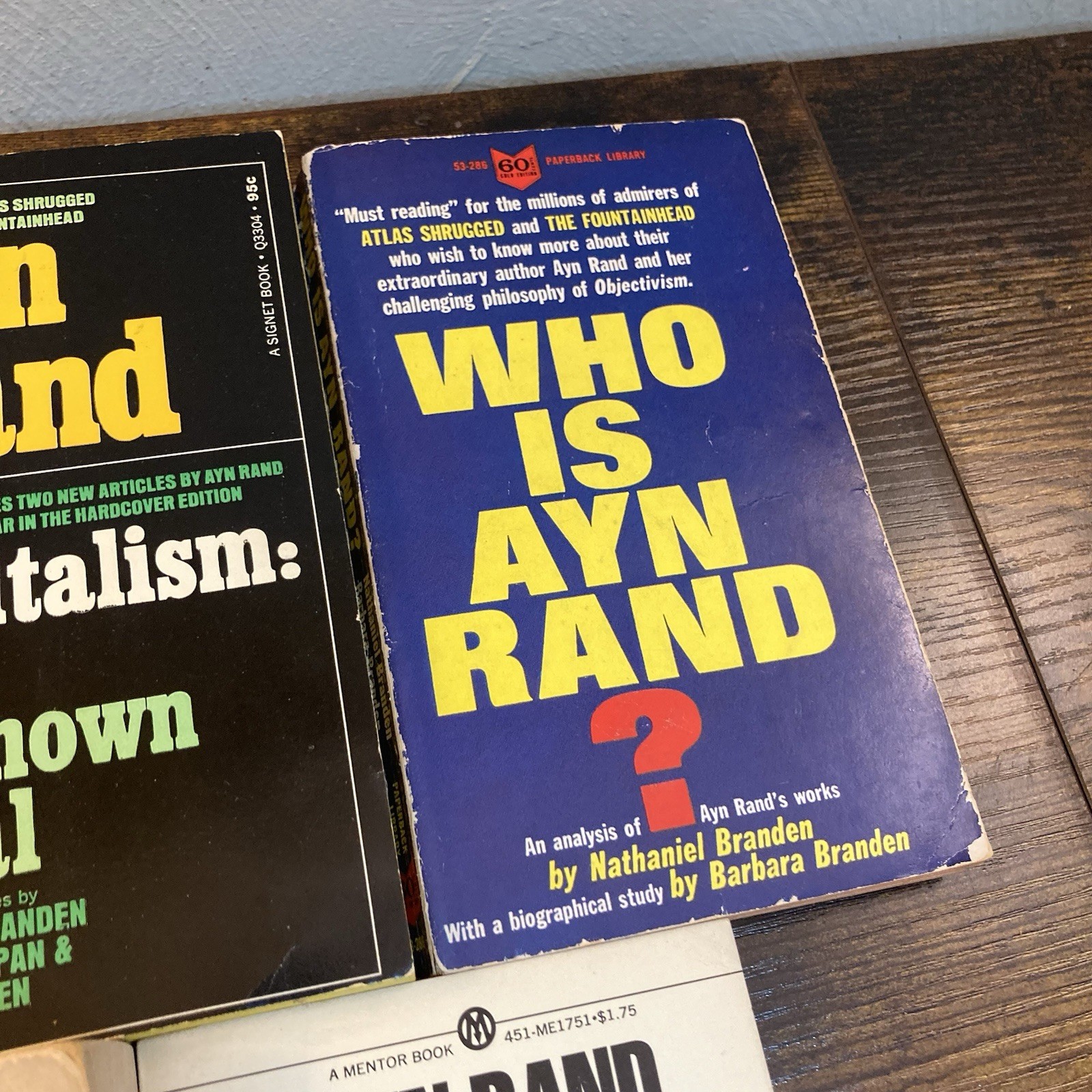 Ayn Rand Lot Paperback Books 60s 70s Romantic Manifesto Objectivist Unknown Idea