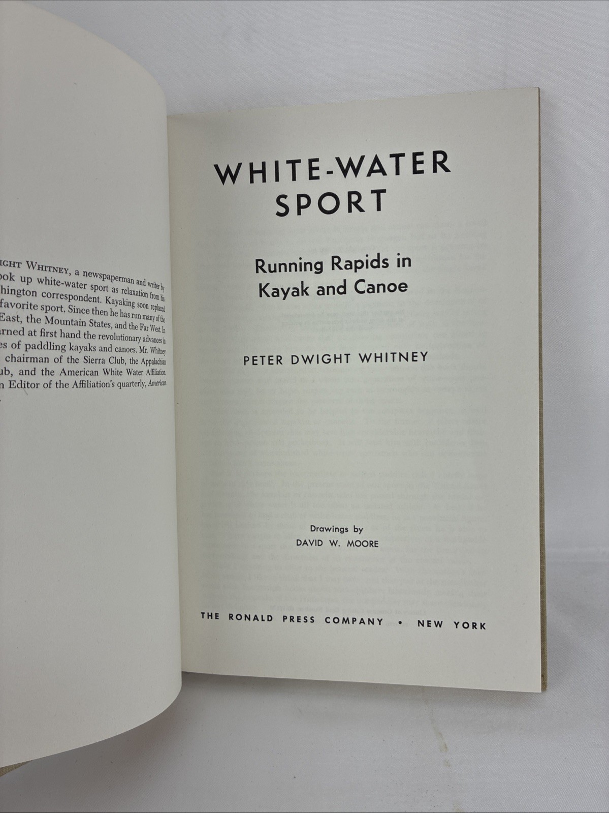 White Water Sport: Running Rapids in Kayak & Canoe Peter Whitney 1960 HB Book