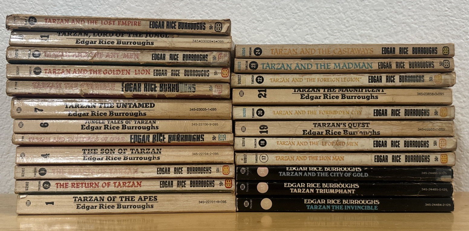 Edgar Rice Burroughs Almost Complete Tarzan Series Ballantine 1-24