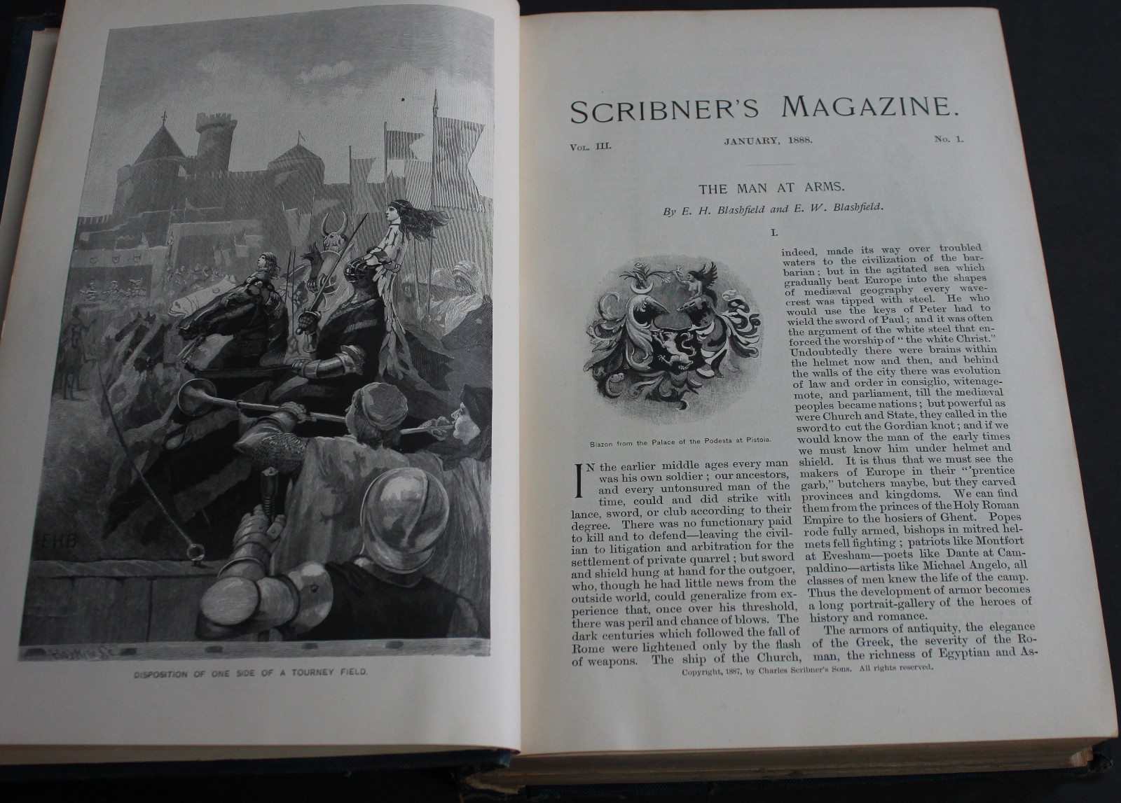 Rare Antique Scribner’s Magazine 1888 Illustrated Armor, Pyramids, Pottery +++