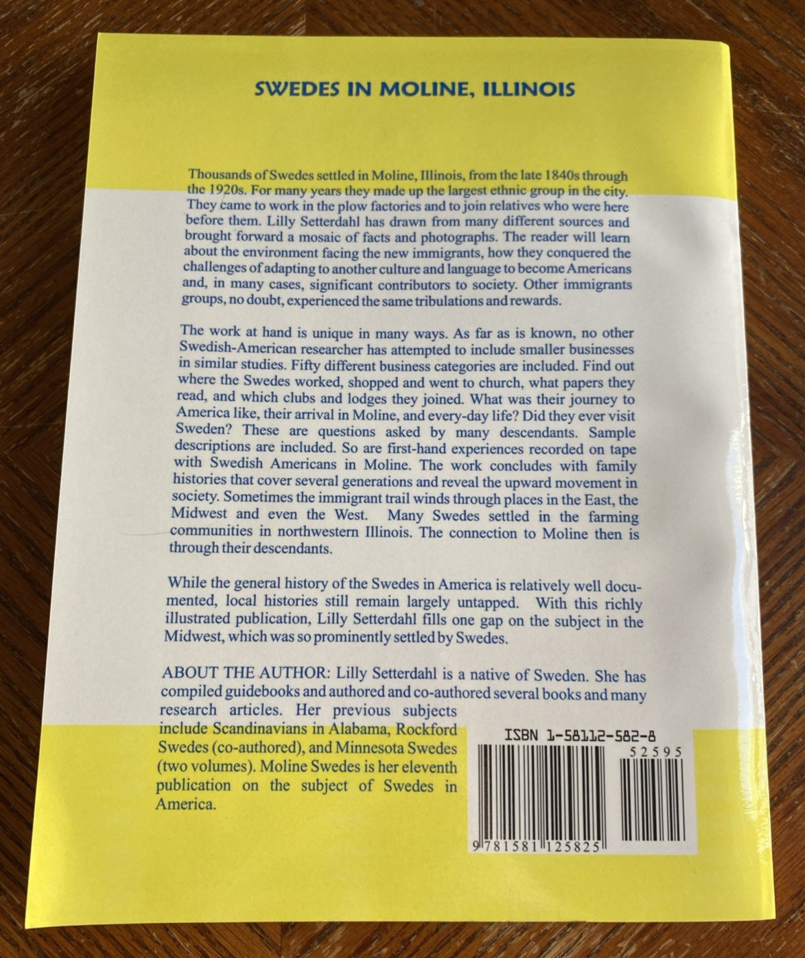 Swedes in Moline Illinois 1847-2002 by Lilly Setterdahl 2003 Paperback