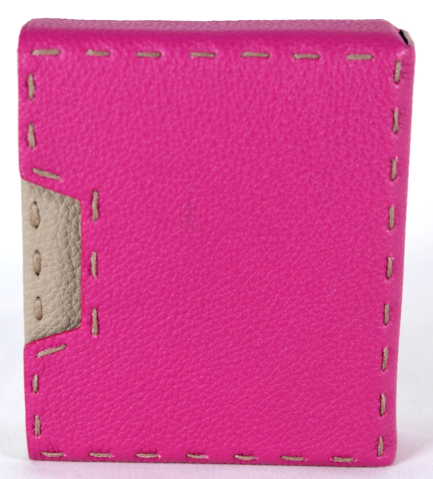 FENDI Pink & Beige Pebbled Leather 100-YEAR ANNIVERSARY Mini Photo Album Book