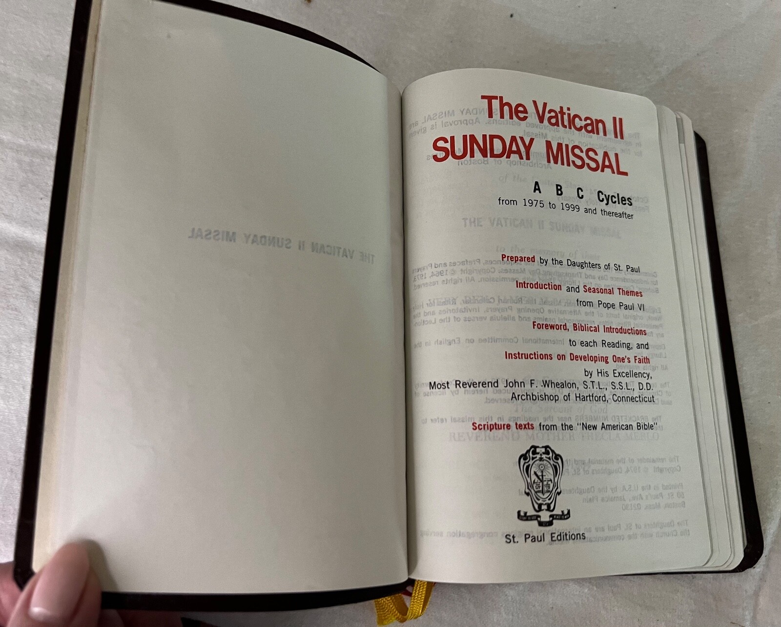 The Vatican II Sunday Missal ABC Cycles Daughters of St. Paul Vegan Leather