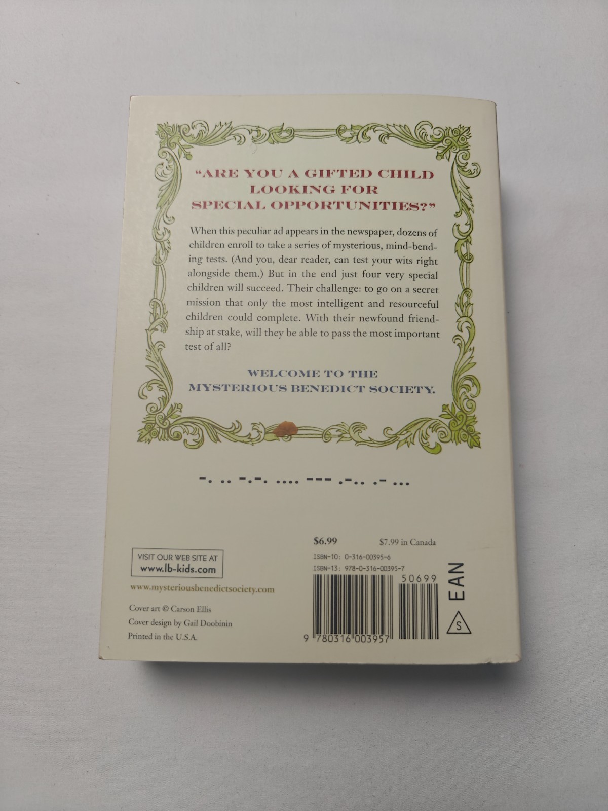 The Mysterious Benedict Society by Trenton Lee Stewart, Hardcover, Little Brown