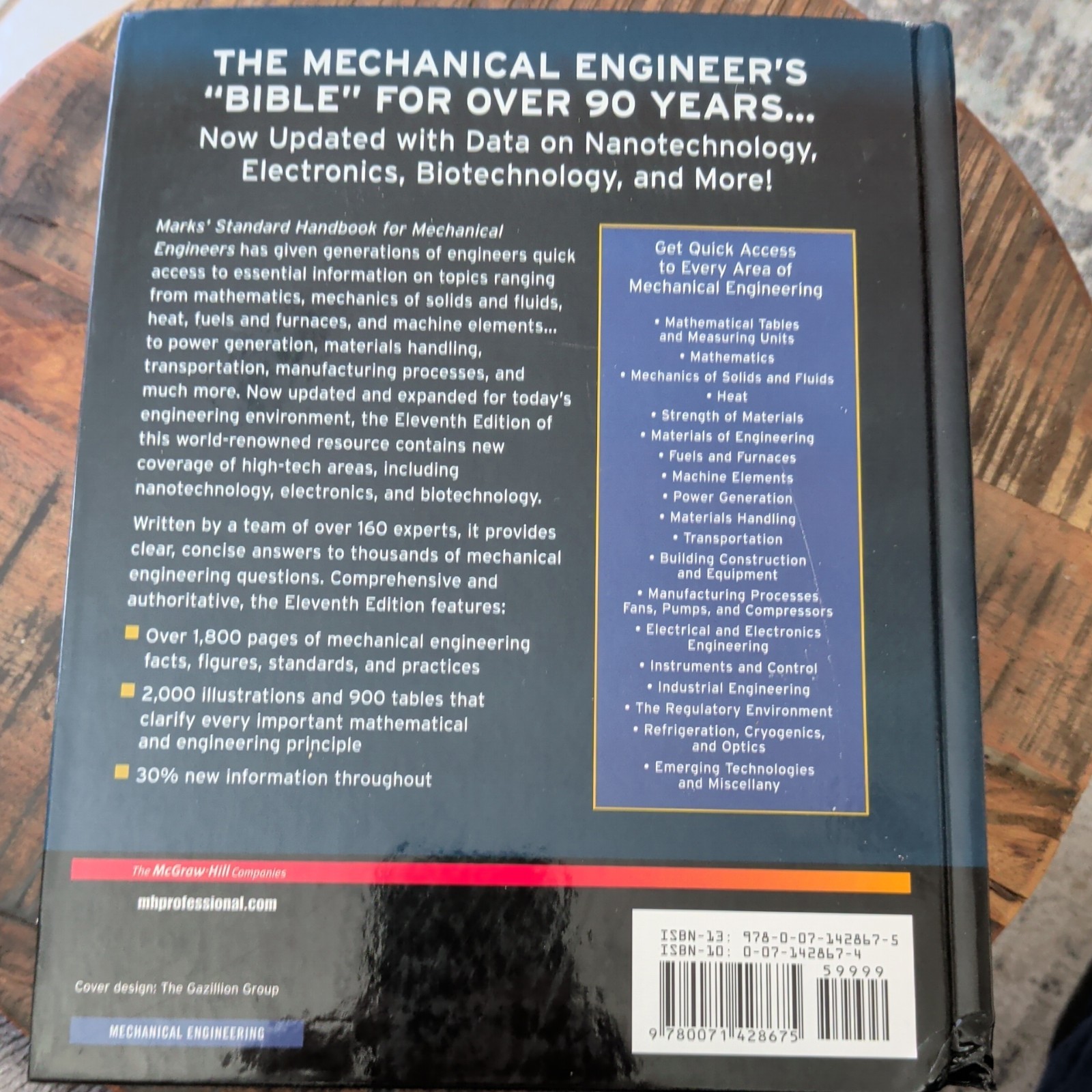 Marks’ Standard Handbook for Mechanical Engineers, 11th Edition ~ Hardcover
