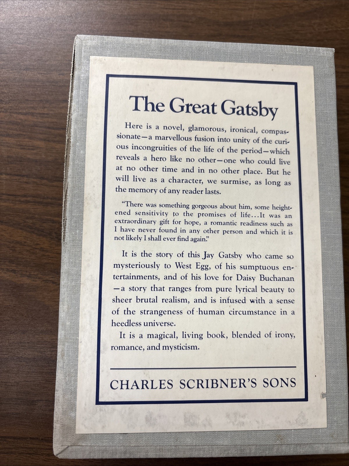 Great Gatsby F. Scott Fitzgerald 1953 Facsimile of the 1925 1st ed HCDJ slipcase