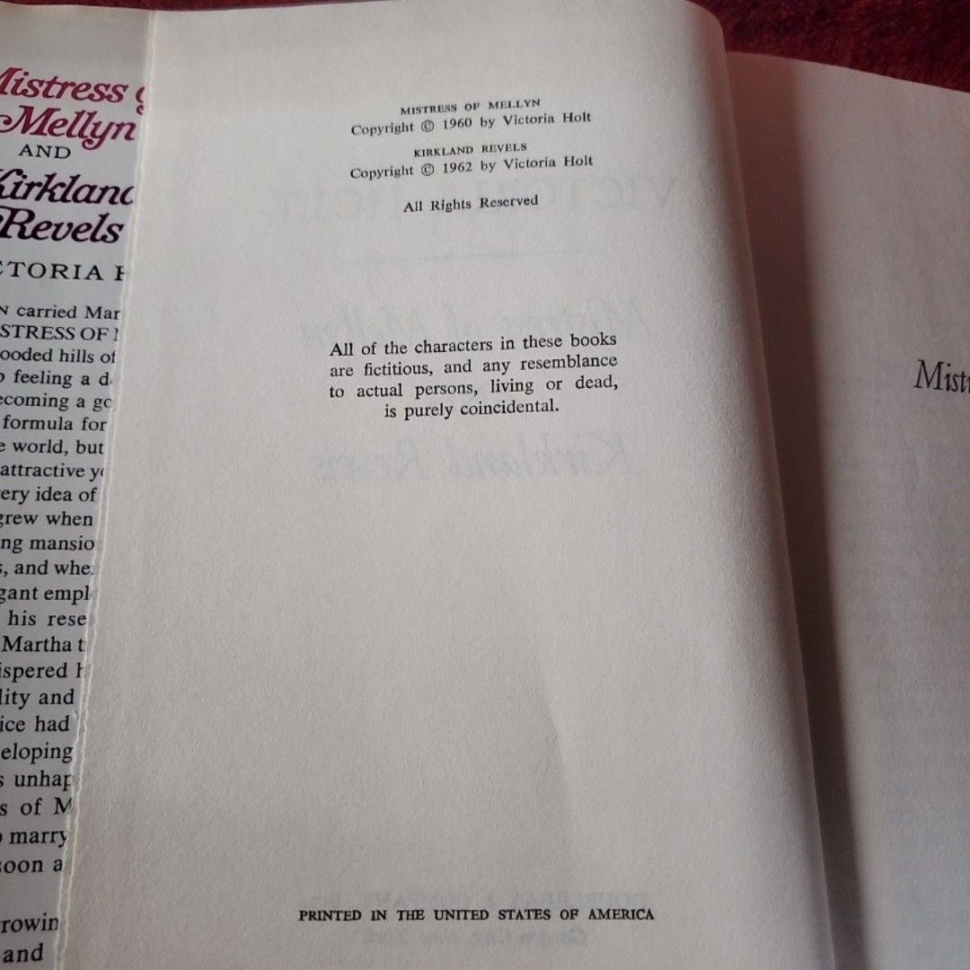 Vintage Mistress Of Mellyn & Kirkland Revels Victoria Holt HC DJ Doubleday 1962