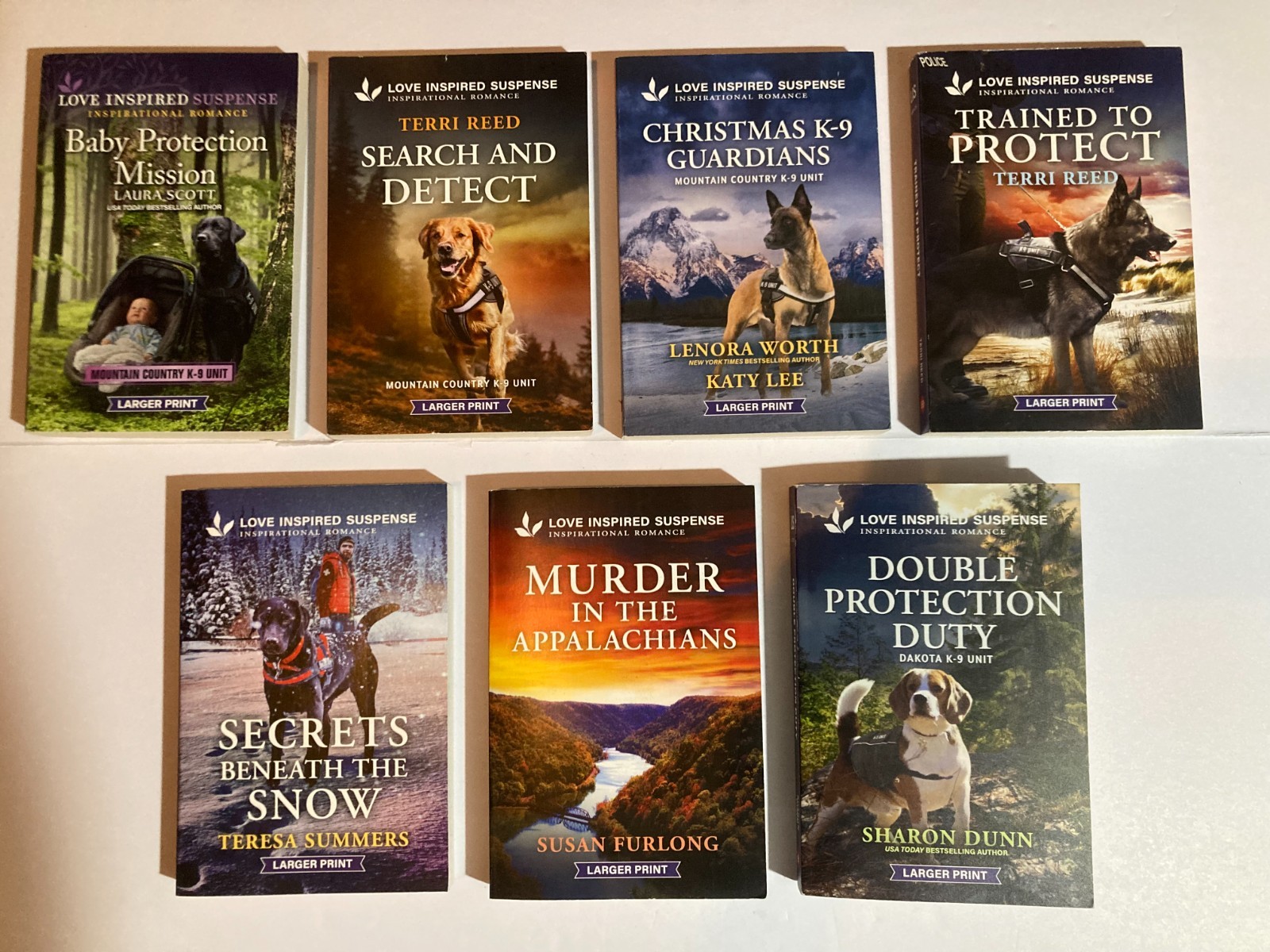 Lot LOVE INSPIRED SUSPENSE 2024 2025 LARGER PRINT Terri Reed SCOTT Lot of 7