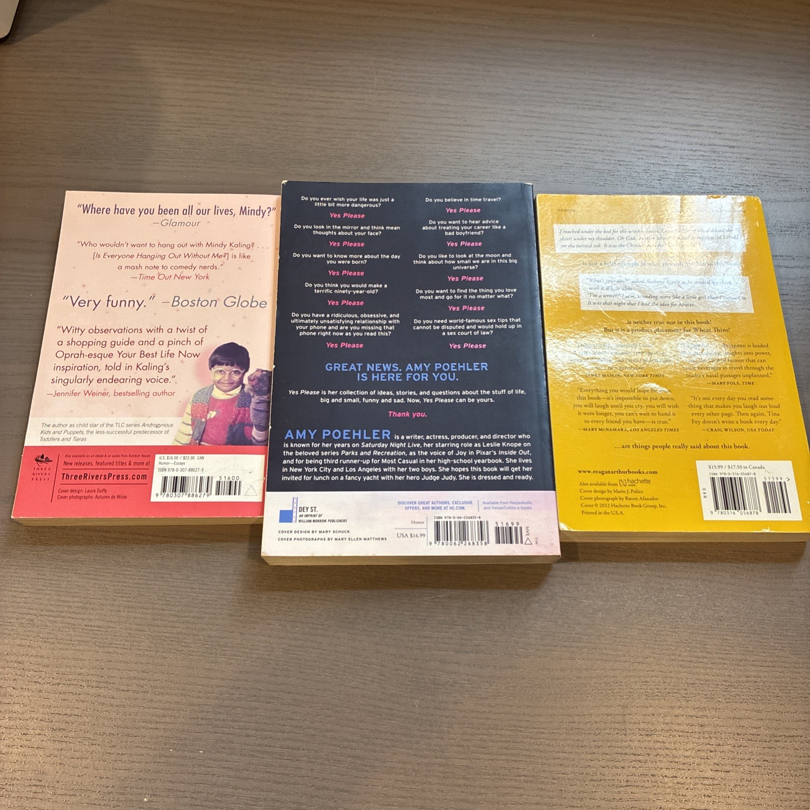 Comedy Memoir Lot : Tina Fey, Amy Poehler, Mindy Kaling 3 Trade Paperbacks