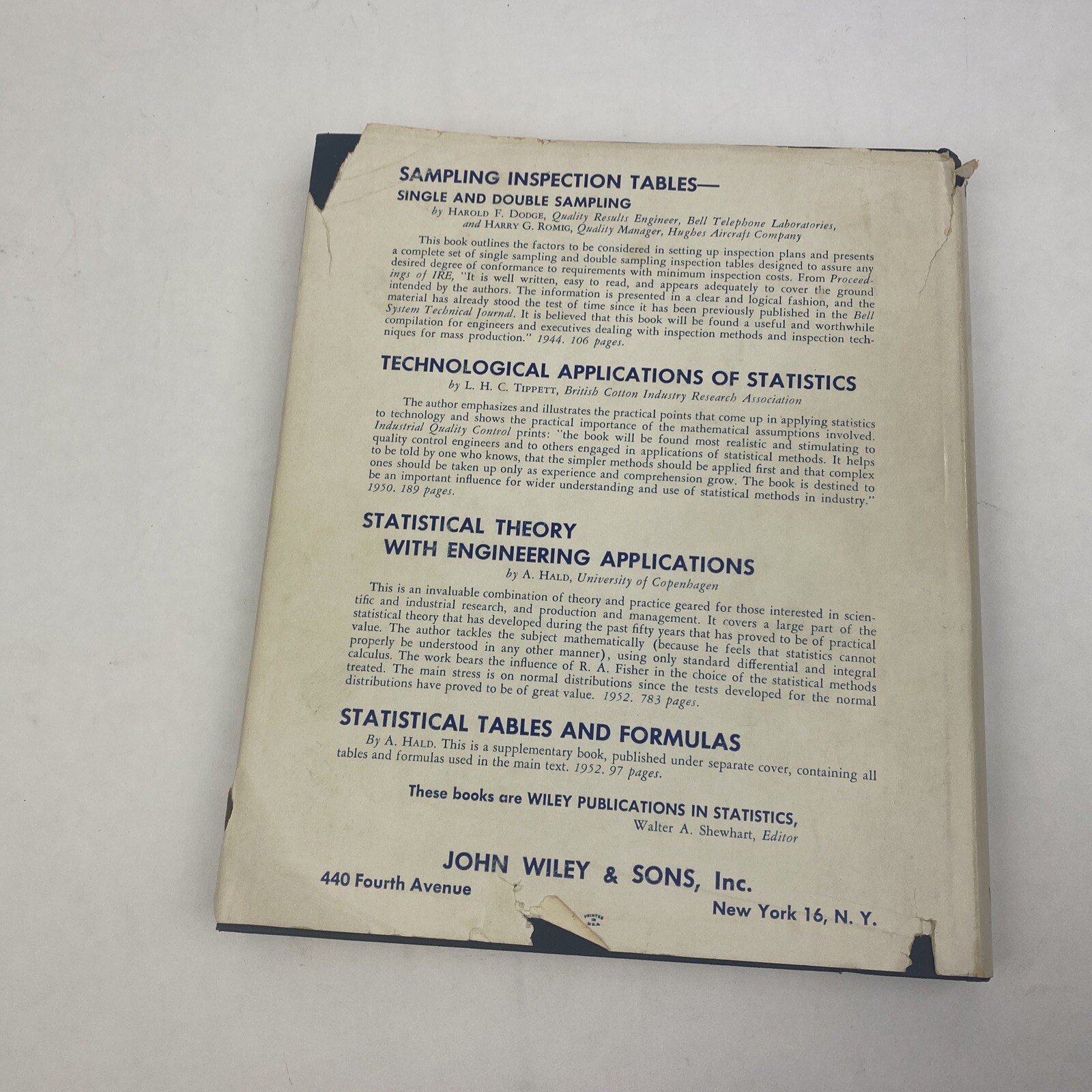 50-100 Binomial Tables by Harry G. Romig 1953 Hardcover Dust Jacket Vintage Bell