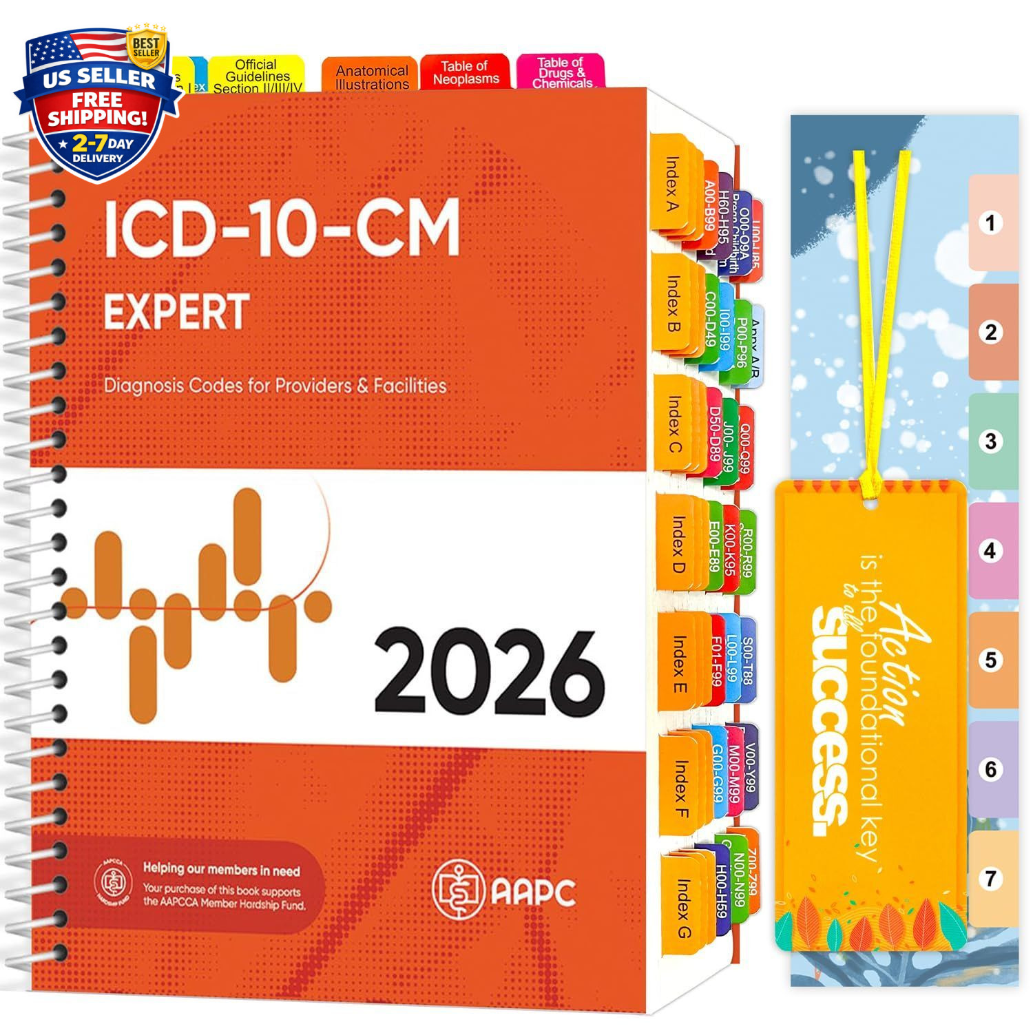 Upgraded Index Tabs for AAPC Version ICD-10-CM Expert 2026 the Complete Official