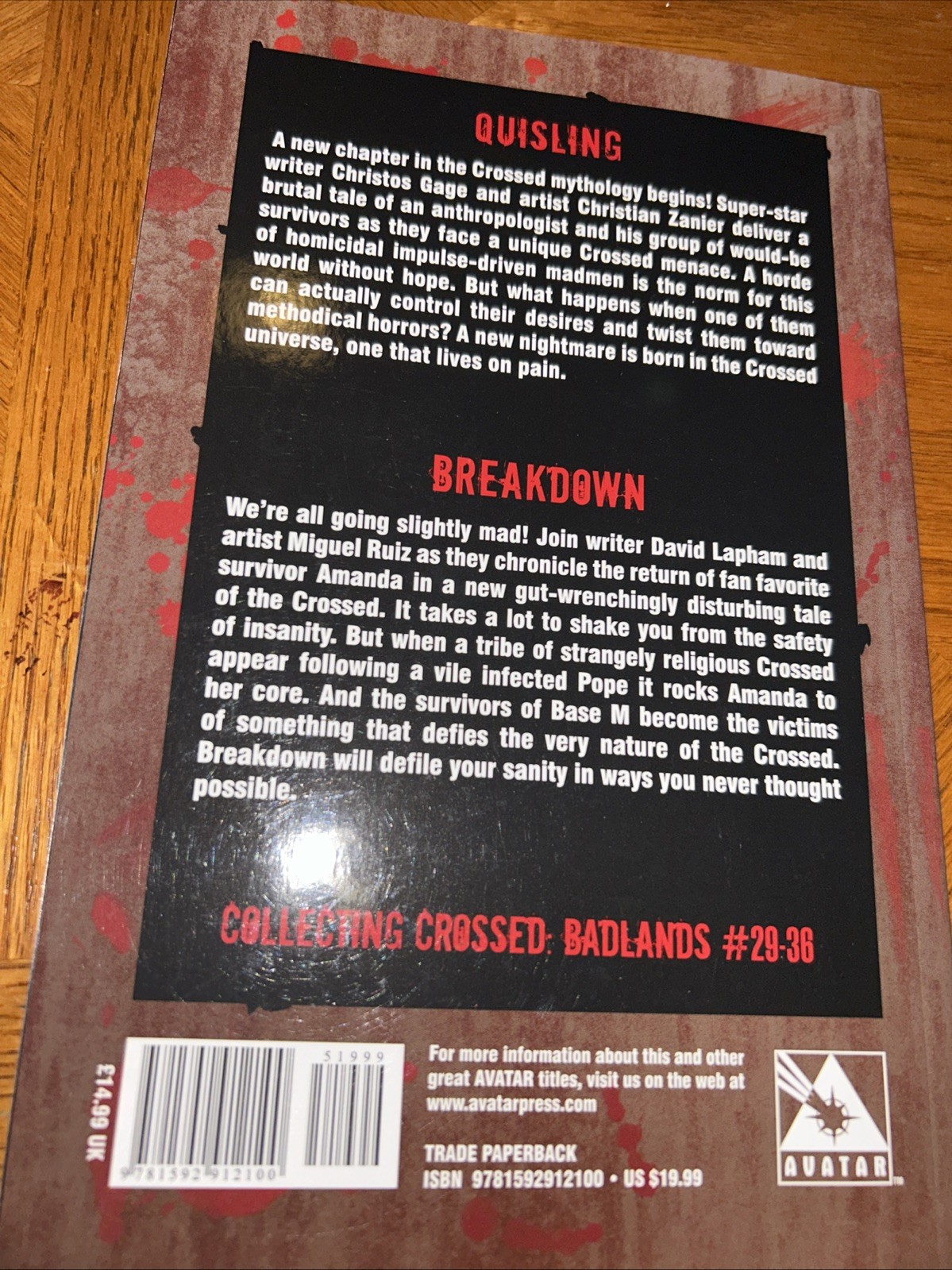 Crossed Volume 7 by Christios Gage: (B110) – Graphic Novel