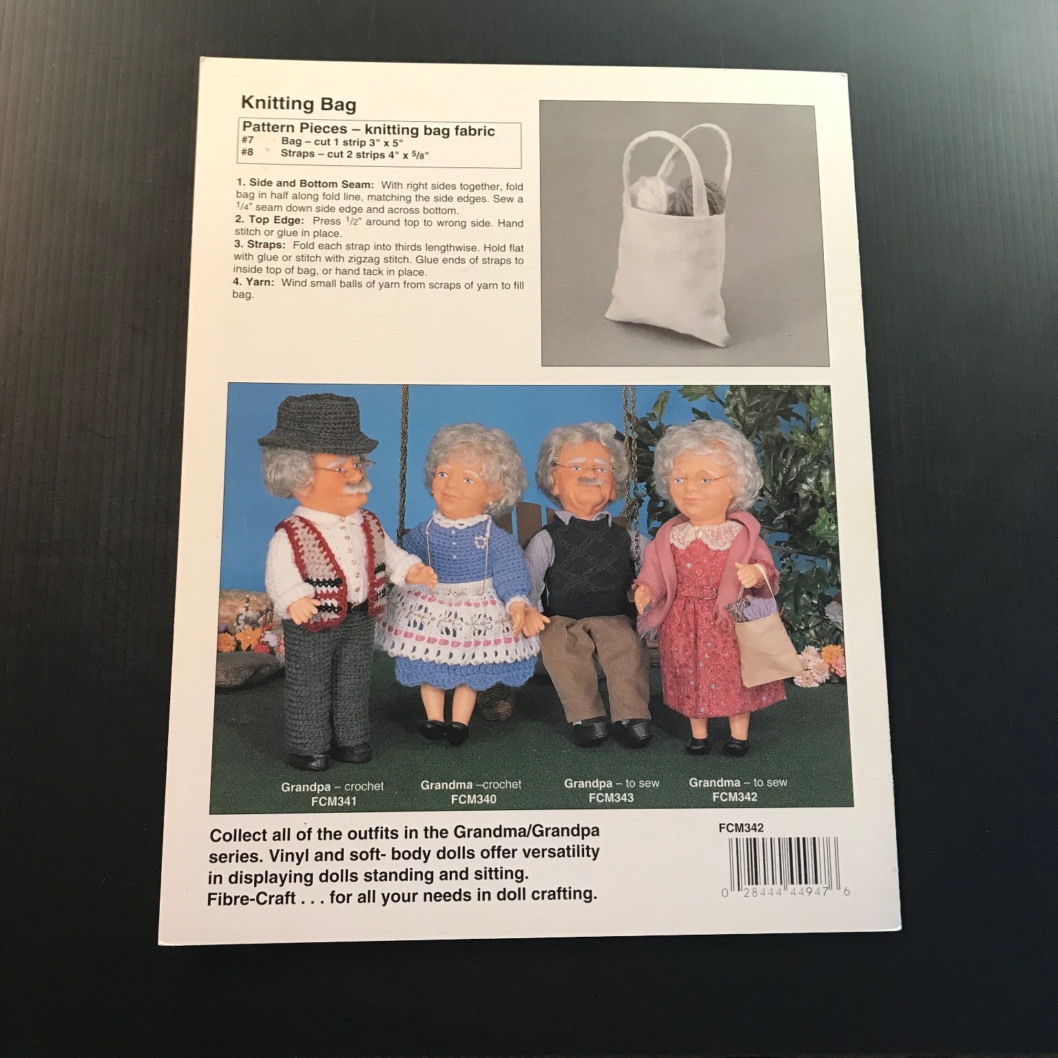 GRANDMA Doll Outfit Pattern FCM342 Fibre-Craft 1993 Vintage Sewing Craft