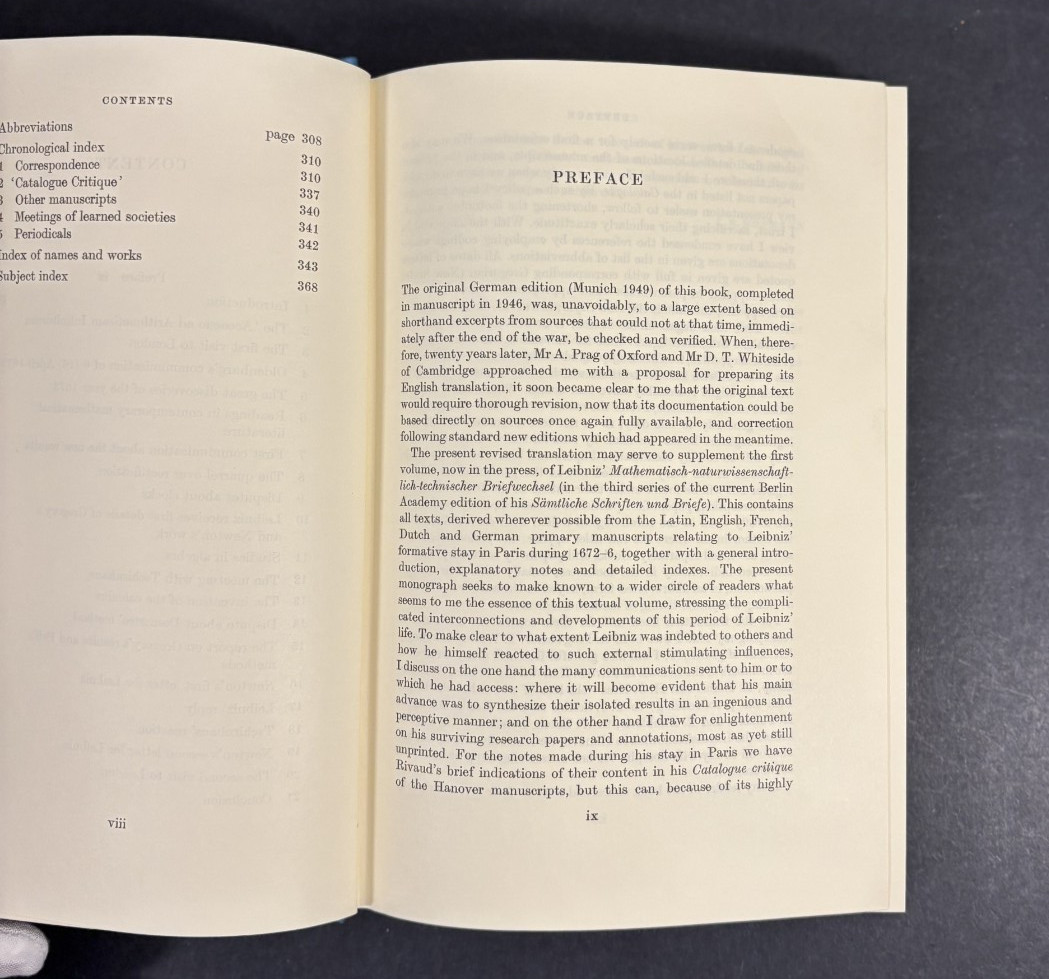 LEIBNIZ IN PARIS 1672-1676: HIS GROWTH TO MATHEMATICAL By Joseph H. Hofmann
