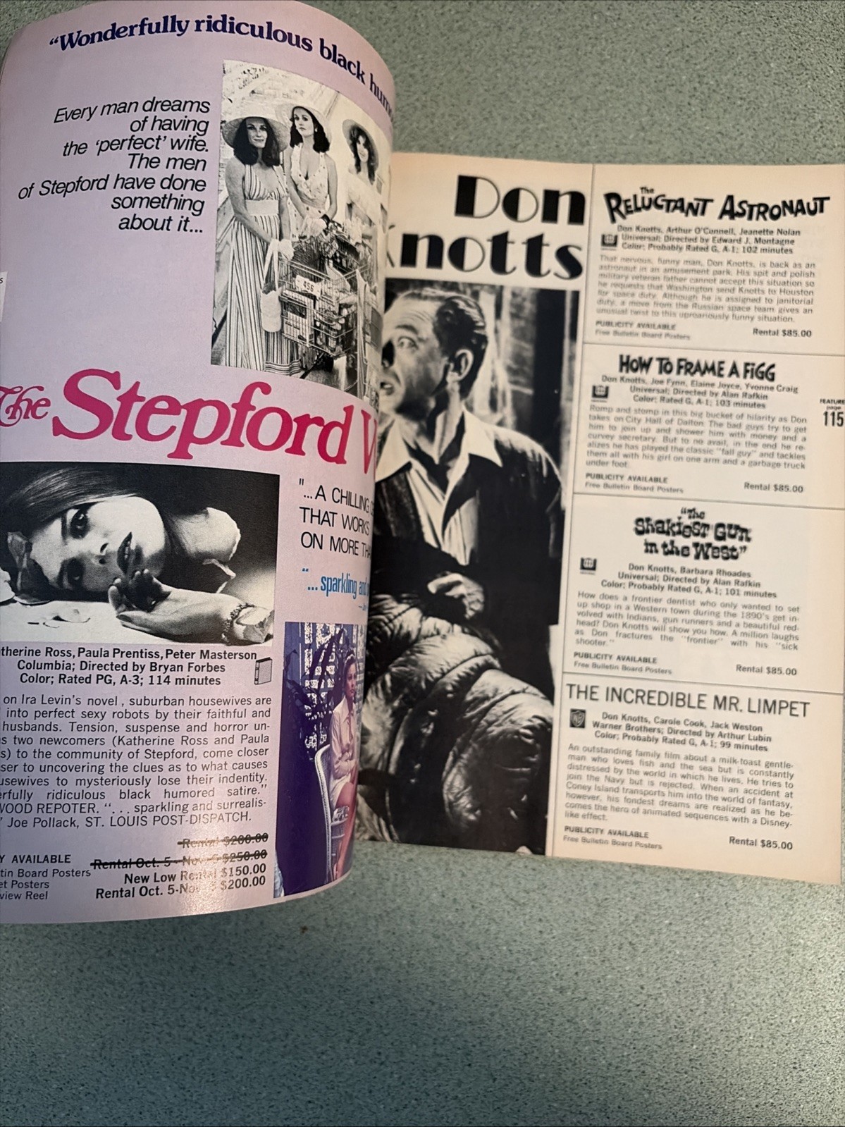 1978 MOVIES FROM SWANK Catalog 16mm Rentals Sting Clockwork Orange Taxi Driver